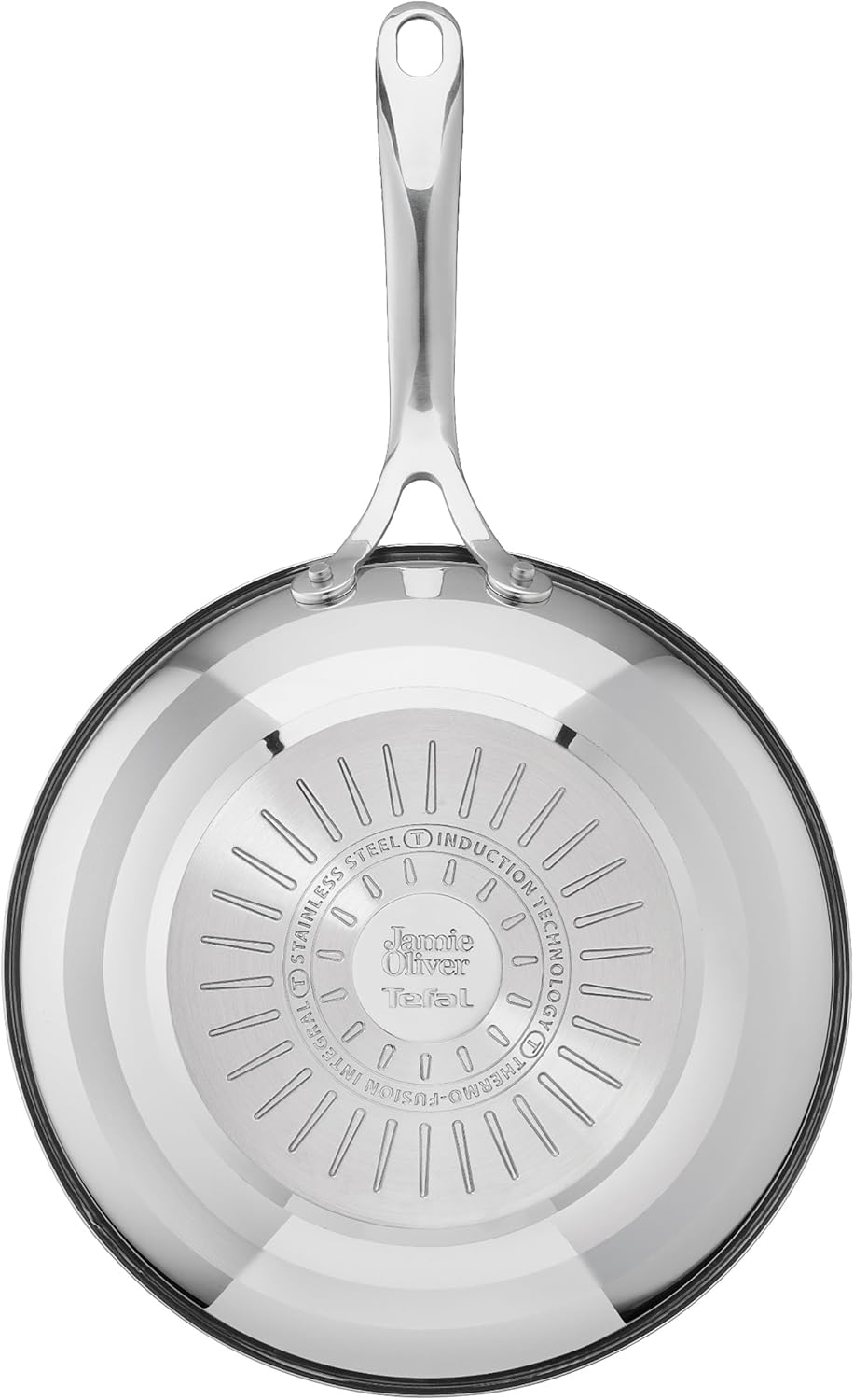 Tefal Jamie Oliver Cook' Smart Edelstahl-Wokpfanne 28cm mit Titanium 2X Antihaftversiegelung, E31019