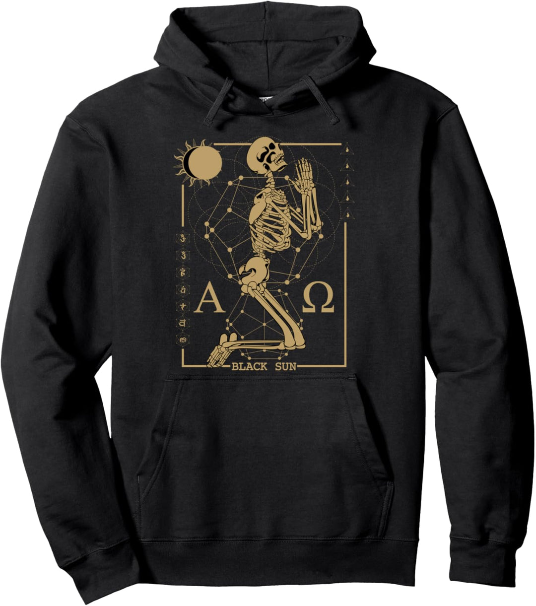 Betendes Skelett Okkult Blackcraft Occult Vintage Witchcraft Pullover Hoodie