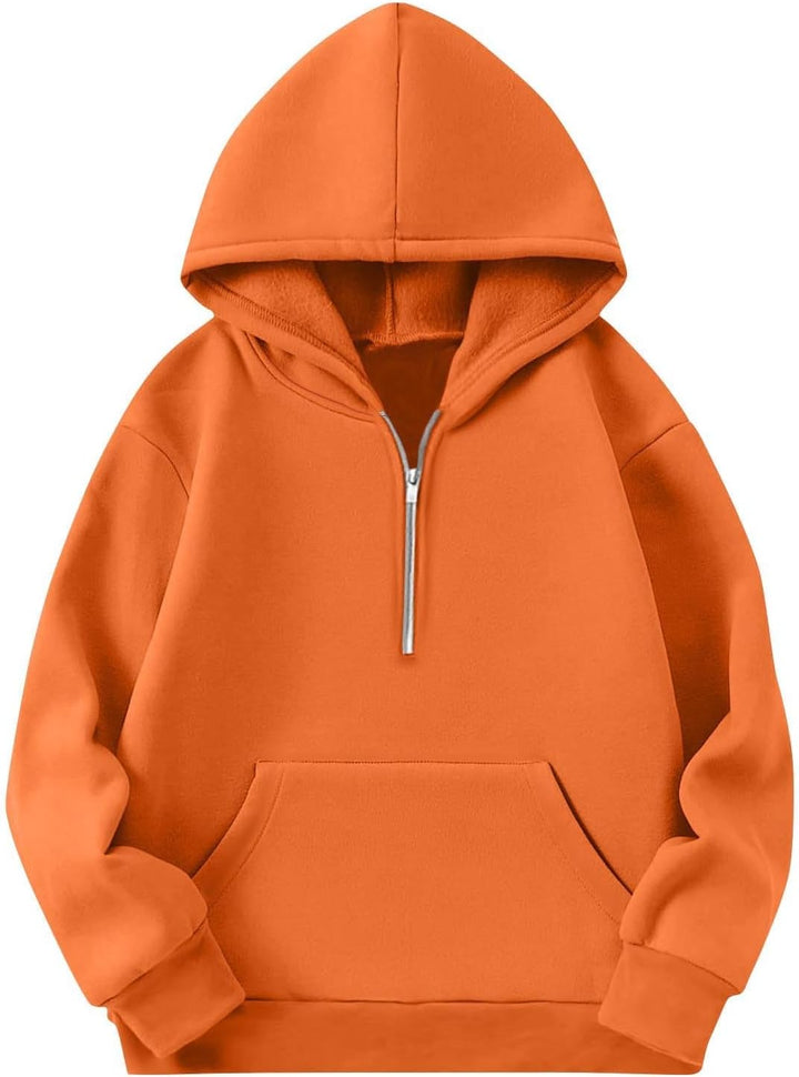 Generisch Sweatshirt für Mädchen Kapuzenpullover Herbst Outfit Einfarbig Teenager Kinderkleidung Lan