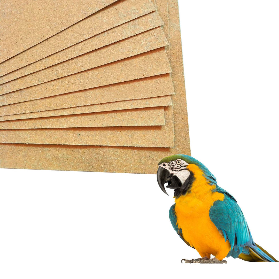 20 Stück Kiespapier für Vogelkäfig, 43 x 28 cm Vogelkäfig-Kies, Schleifpapier für Vögel, Einfach zu