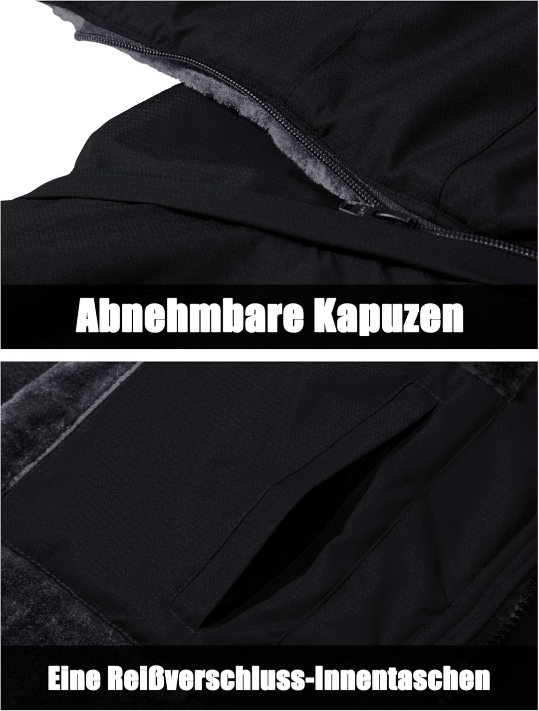 MAGCOMSEN Herren Winter Skijacke Fleece Gefüttert Jacke Outdoor Verdickt Softshelljacke Wasserdicht