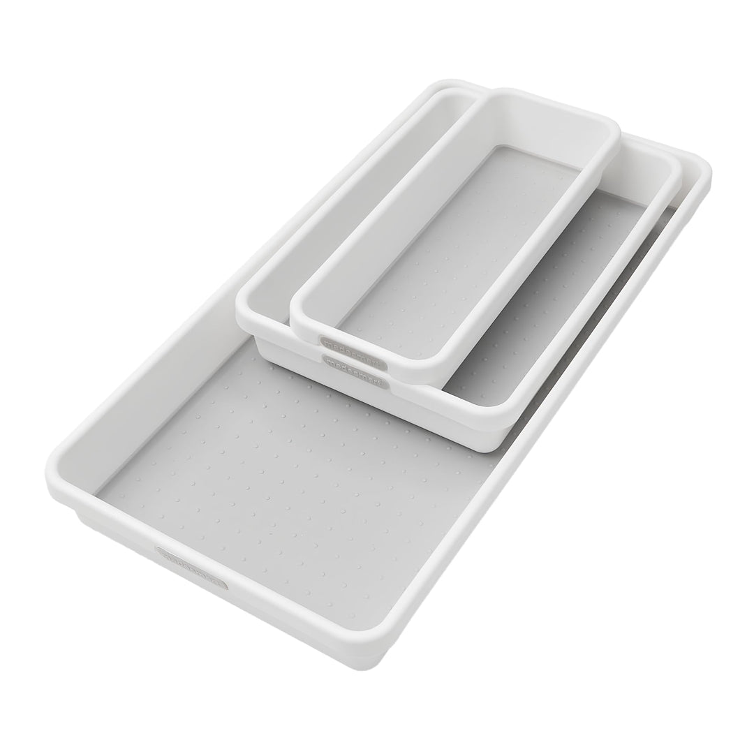 madesmart Tablett, 3er-Set, weiss, Premiumweiss, Premiumweiss