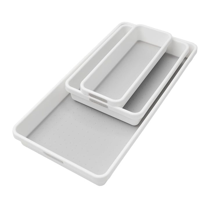 madesmart Tablett, 3er-Set, weiss, Premiumweiss, Premiumweiss