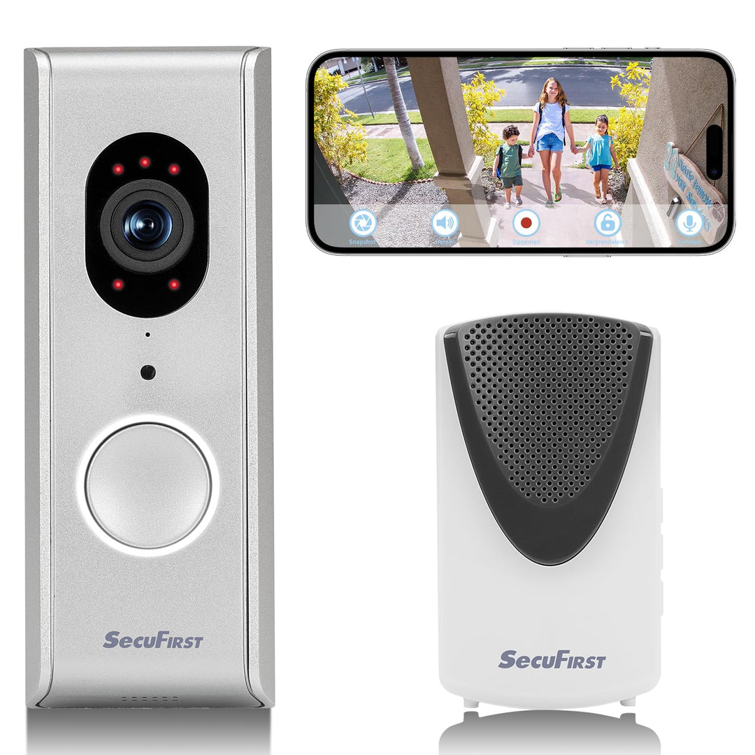 SecuFirst Türklingel mit Kamera mit Chime,Video Türklingel Kabelgebunden,WLAN Klingel Haustür Aussen