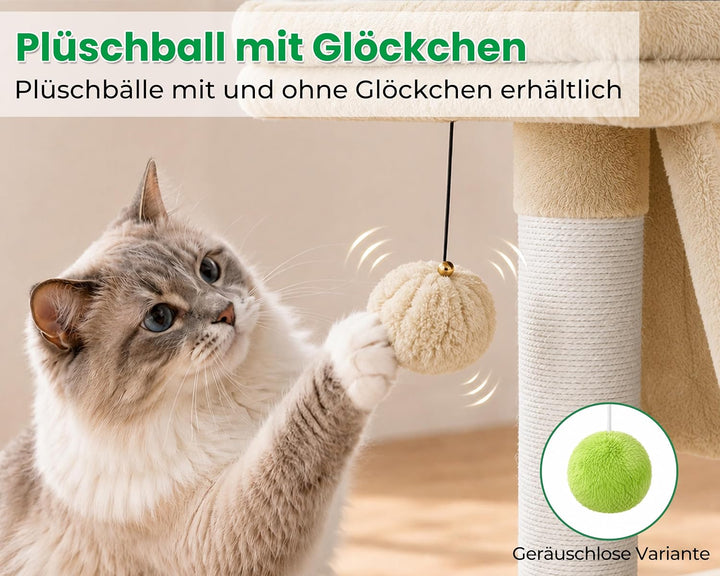 Kratzbaum klein für grosse Katzen XXL - 60cm hoch, Katzenbaum mit extra grosser Plattform (40x50cm)