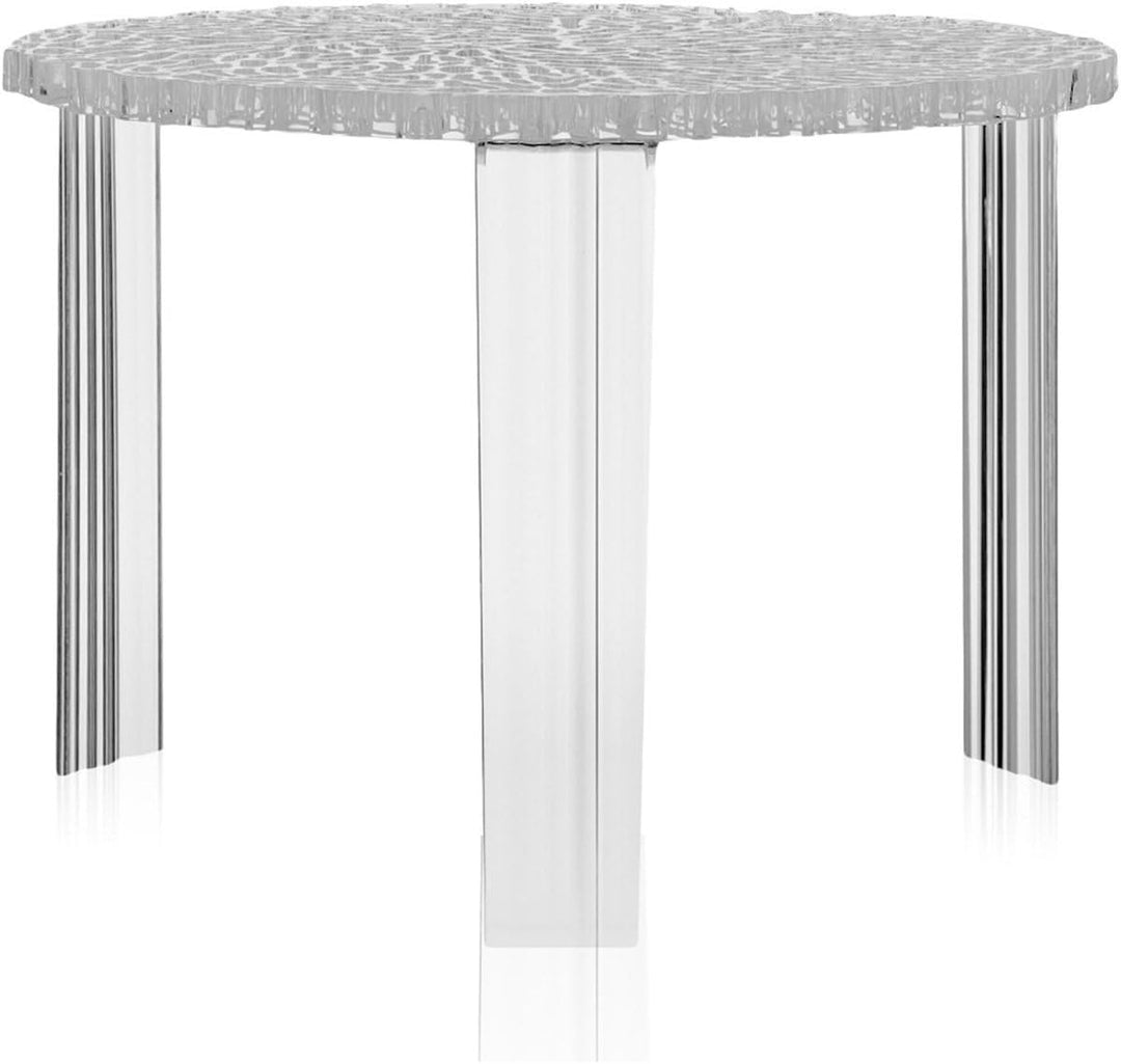 Kartell 08501B4 T-Table Möbel, Grau/Transparent, 50 x 50 x 36 cm H. 36 cm Cristallo, H. 36 cm Crista