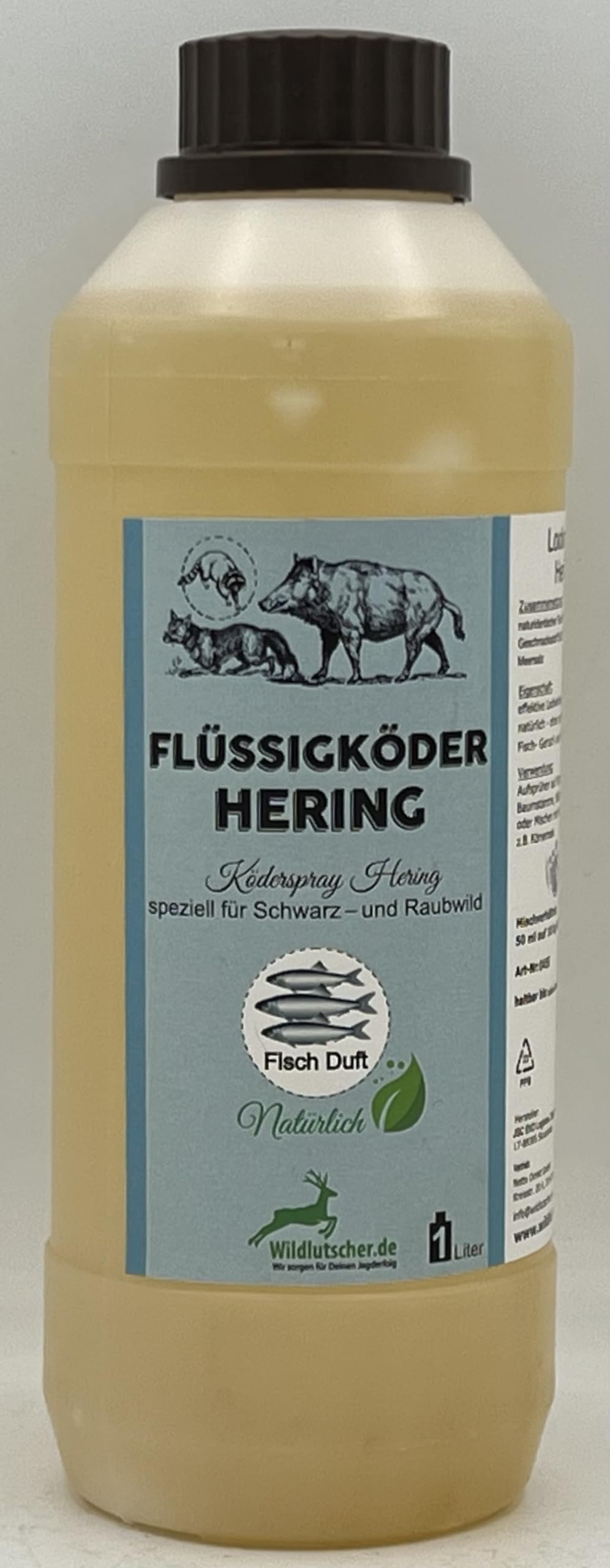 Wildlutscher Flüssig Köder Hering Duft 1 Liter speziell für Schwarz- und Raubwild