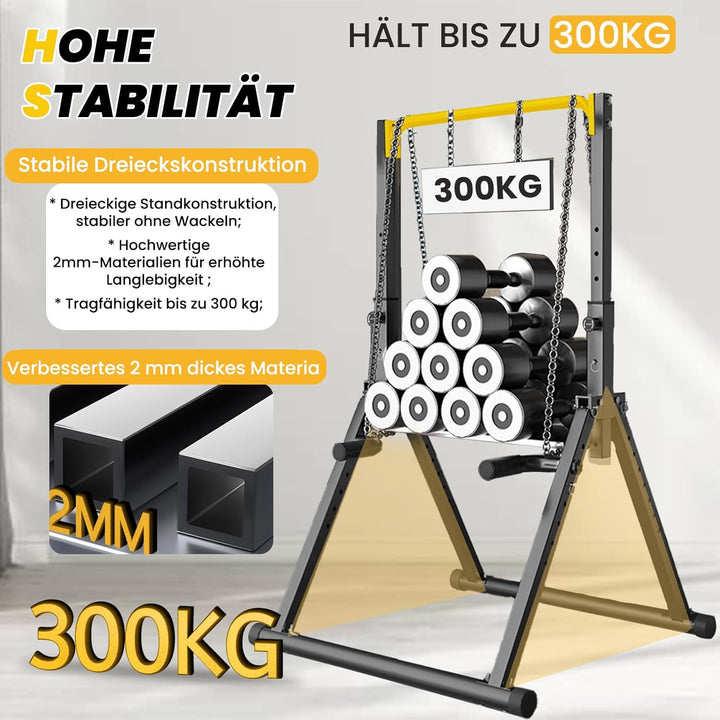 DOBESTS Faltbar Power Tower Dip Station Klimmzugstange Freistehend Höhenverstellbar Multifunktional