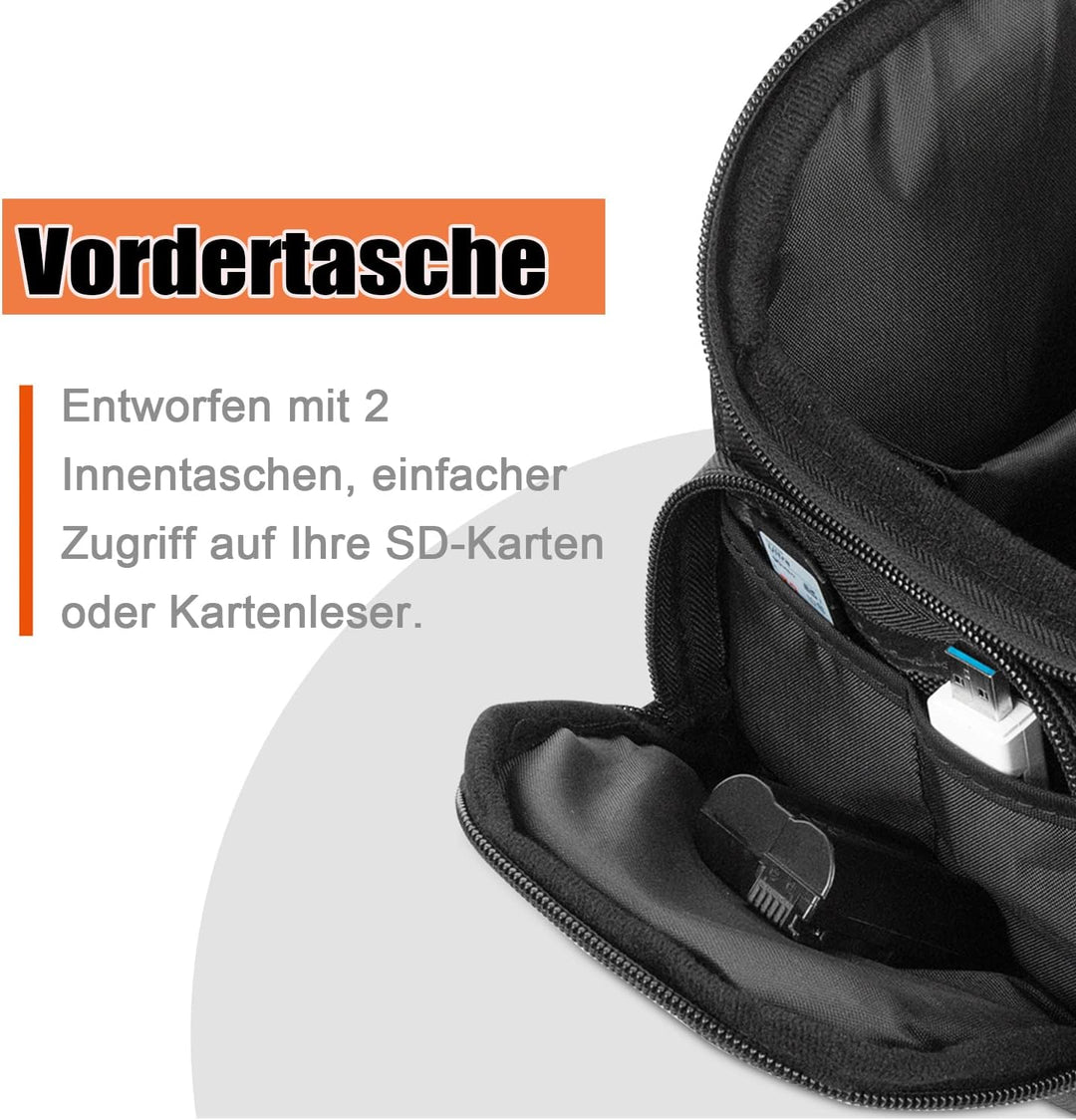 FOSOTO DSLR-Kameratasche Fototasche für Spiegelreflexkameras mit wasserdichtem Regenschutz Tragegurt