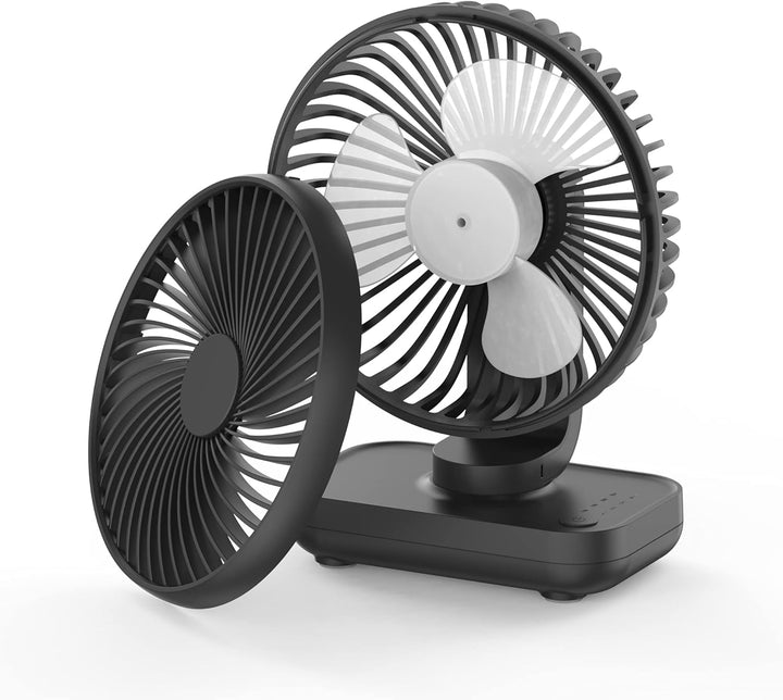 Joneytech USB Mini Ventilator, akku-betriebener Tischventilator mit 4000mAh und 4 Geschwindigkeiten,