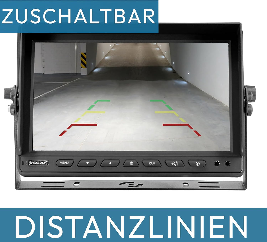 VSG 10" Quad Rückfahrmonitor/Heavy-Duty / 4 Videoeingänge / 12-24 Volt/extrem robust/Bildspiegelung/