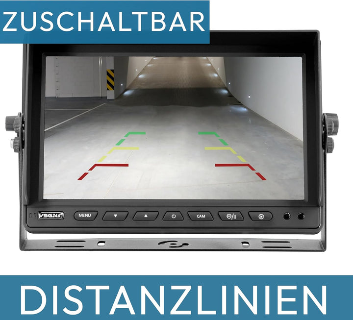 VSG 10" Quad Rückfahrmonitor/Heavy-Duty / 4 Videoeingänge / 12-24 Volt/extrem robust/Bildspiegelung/