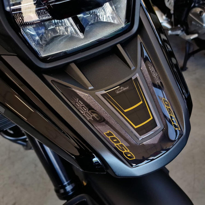 Resin Bike Aufkleber für Motorrad Kompatibel mit Suzuki V-Strom 1050 XT 2022 Gold und Schwarz Dubai.
