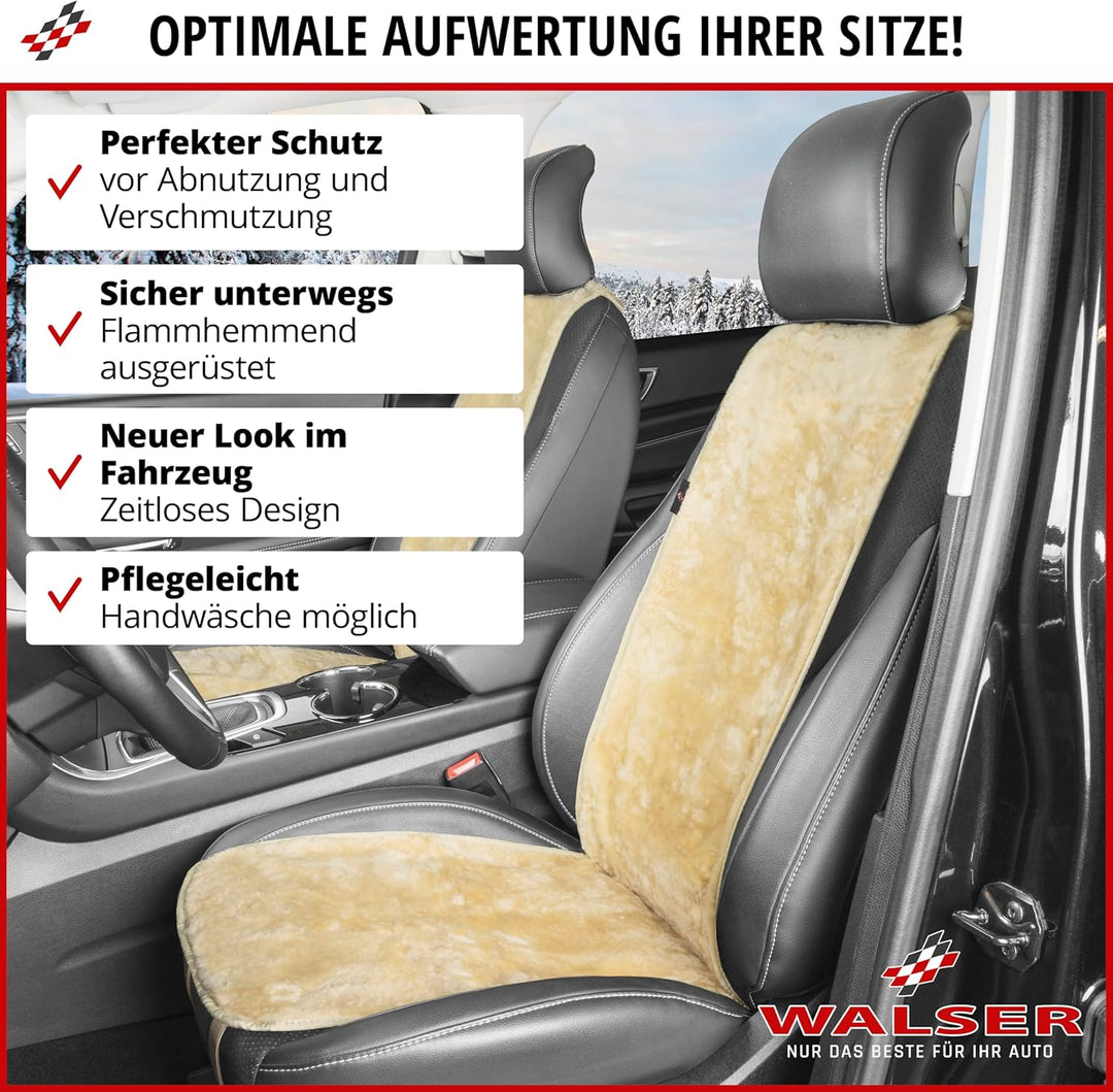 Walser Lammfell Sitzauflage Cosmo, 100% Lammfell Autositz Sitzauflage, Sitzauflage Lammfell, Sitzauf