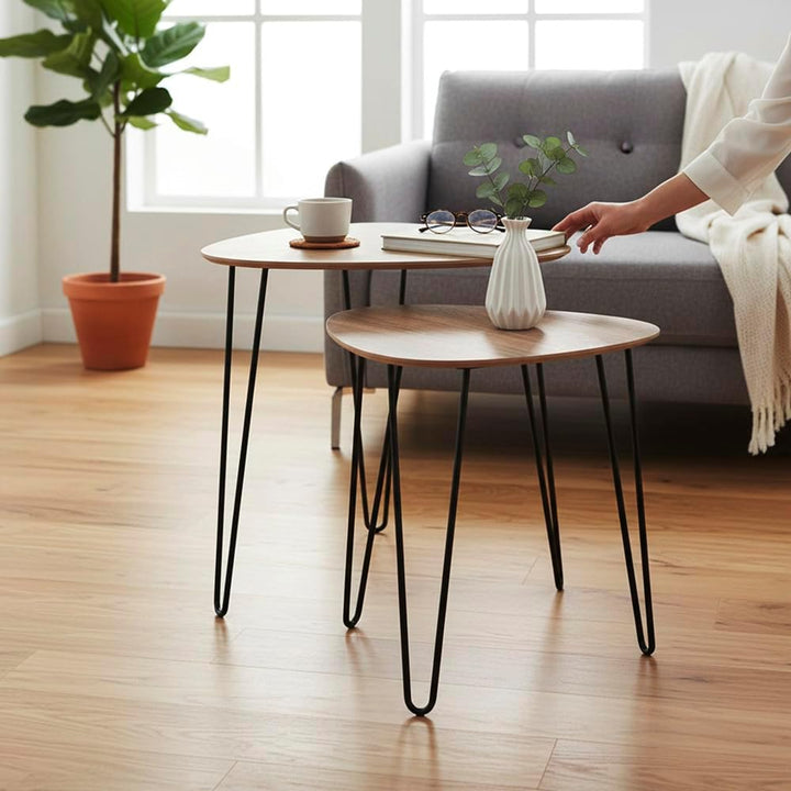 HAKU Möbel Beistelltisch, MDF, schwarz-eiche, B 40 x T 40 x H 43 cm