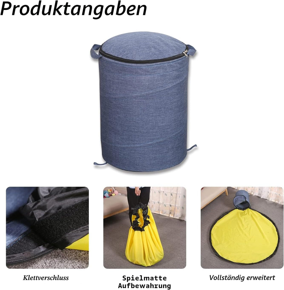 Aufbewahrungstasche für Kinderspielzeug mit Spielmatte und Reissverschluss, Aufräumsack/Organizer fü