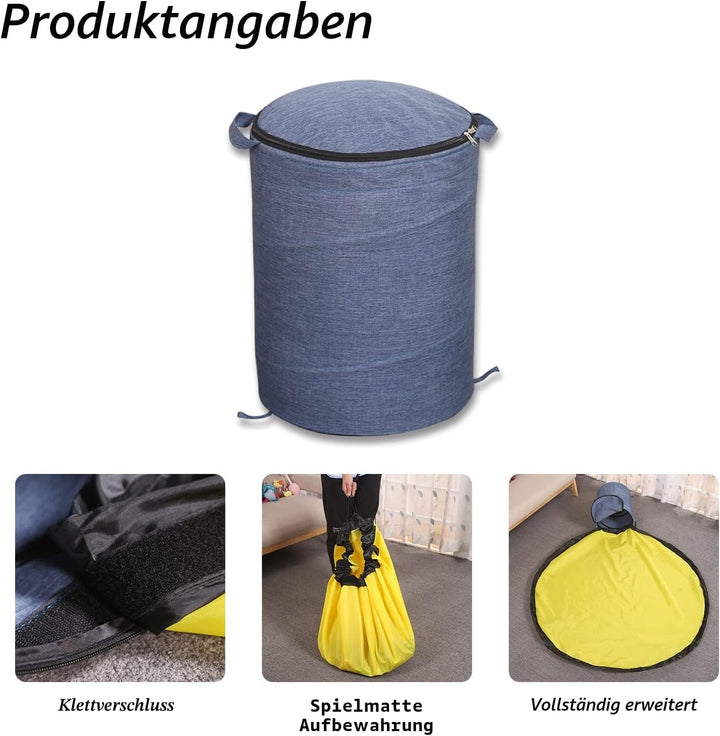 Aufbewahrungstasche für Kinderspielzeug mit Spielmatte und Reissverschluss, Aufräumsack/Organizer fü