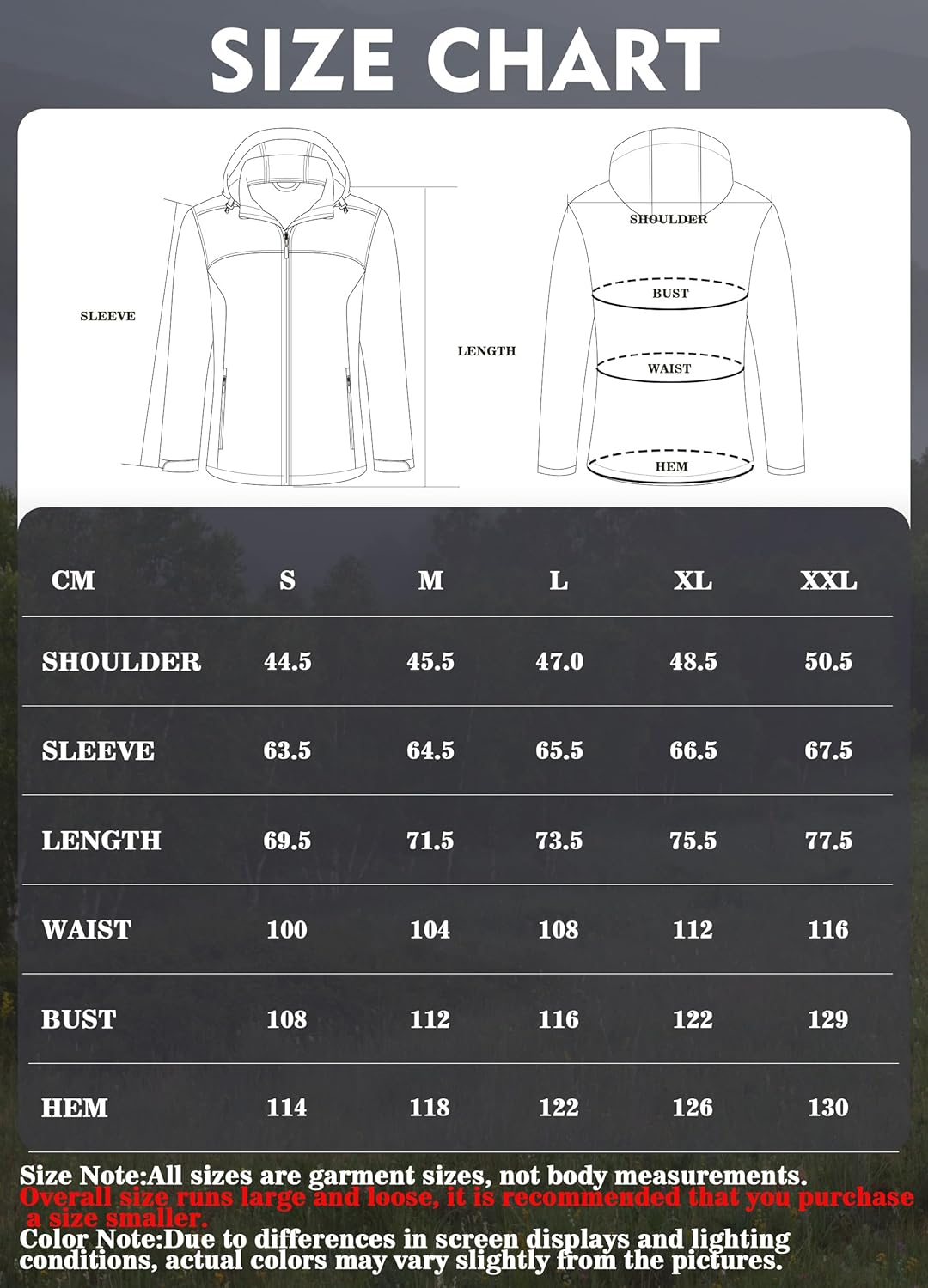 ATLASLAVA Damen Softshelljacke Wasserdichte Atmungsaktive Leichte Fleece Kapuze Übergangsjacke Laufe