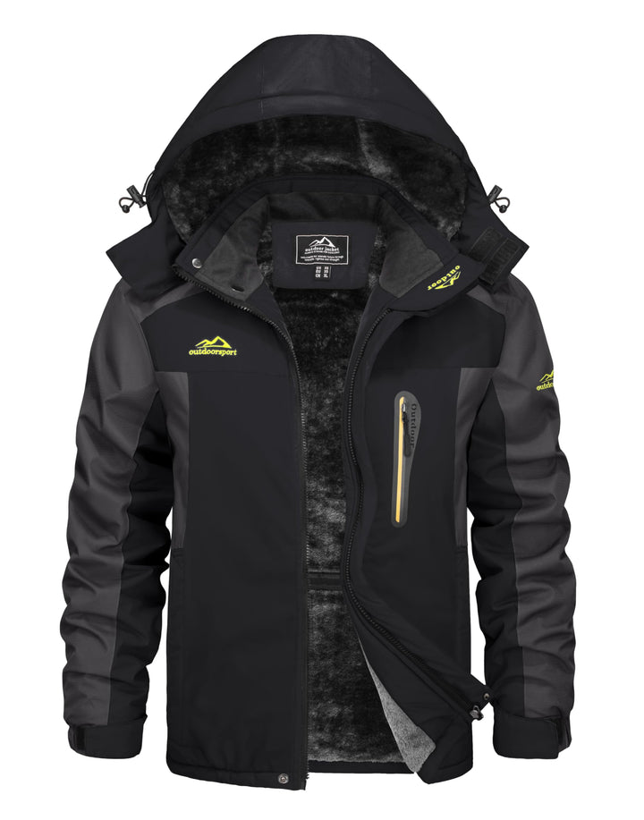 KEFITEVD Winterjacke Herren Wasserdicht Warm Gefüttert Skijacke Winter Outdoorjacke Winddicht Atmung