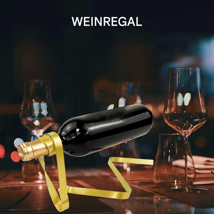 Tisch Weinregal - Schwebende Seil Weinhalter Band Design - Metall Flaschenhalter Für Whiskey Im Kell