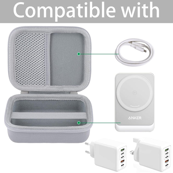 co2CREA Hart Tragbare Schutzhülle Etui Tasche für Anker MagGo 3-in-1 Ladestation 15W kabelloser Lade
