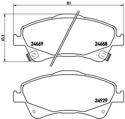 Brembo P 83 109 Bremsbelagsatz, Scheibenbremse - (4-teilig)