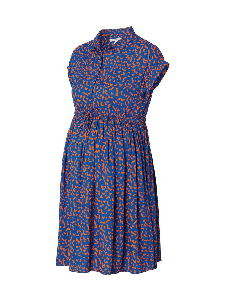 ESPRIT Maternity Damen Dress Woven Nursing Short Sleeve Allover Print Kleid, Electric Blue - 441