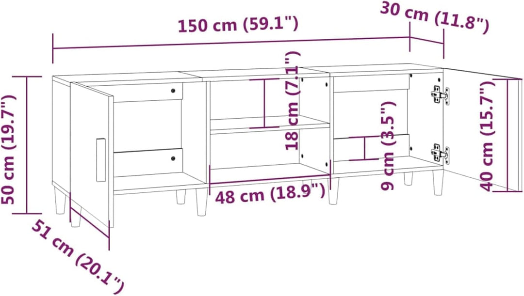 Tidyard TV Schrank TV Ständer TV Kommode Moderner Fernsehtisch Fernsehschrank Lowboard Sideboard HiF