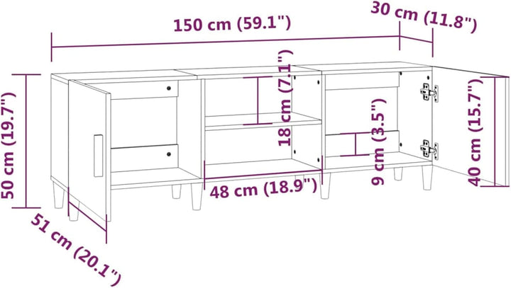 Tidyard TV Schrank TV Ständer TV Kommode Moderner Fernsehtisch Fernsehschrank Lowboard Sideboard HiF