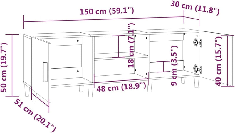 Tidyard TV Schrank TV Ständer TV Kommode Moderner Fernsehtisch Fernsehschrank Lowboard Sideboard HiF