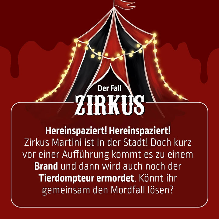 MORD bei Tisch - Krimidinner für zu Hause - 6 bis 8 Personen - Der Zirkus-Fall