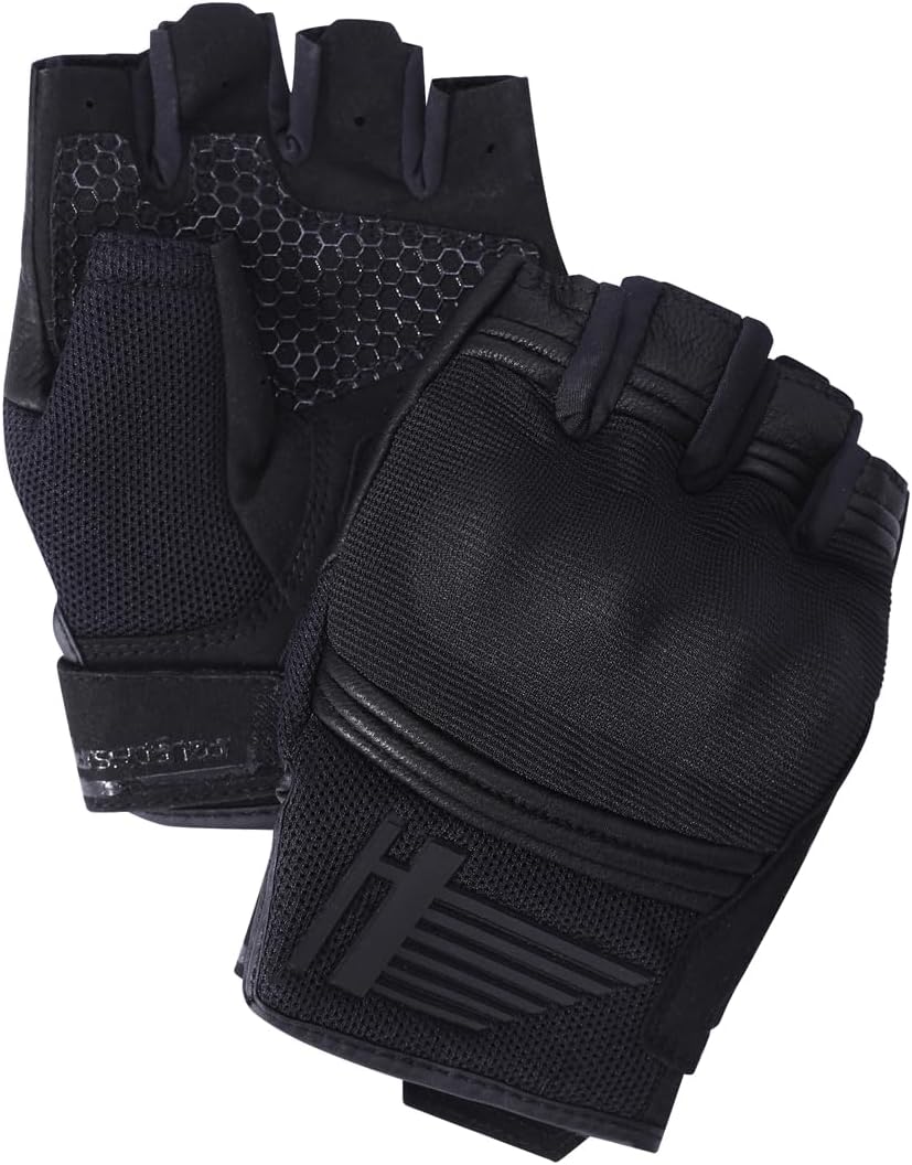 Harssidanzar Gants de Moto sans doigts Pour Hommes,Été respirant écran Tactile Moto Avec Knuckle Rid