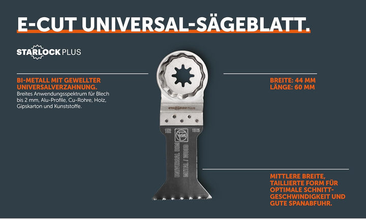FEIN E-Cut Universal-Sägeblatt 10 Stück (Aufnahme Starlock Plus, Bi-Metall mit gewellter Universalve