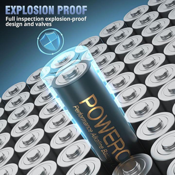 POWEROWL Batterien AAA Alkaline Hochleistungs 48 Stück 1,5 V langlebige AAA Batterie 10 Jahre Haltba