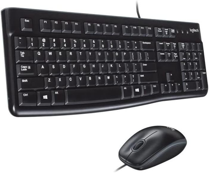 Logitech MK120 Kabelgebundenes Set mit Tastatur und Maus für Windows, Französisches AZERTY-Layout -