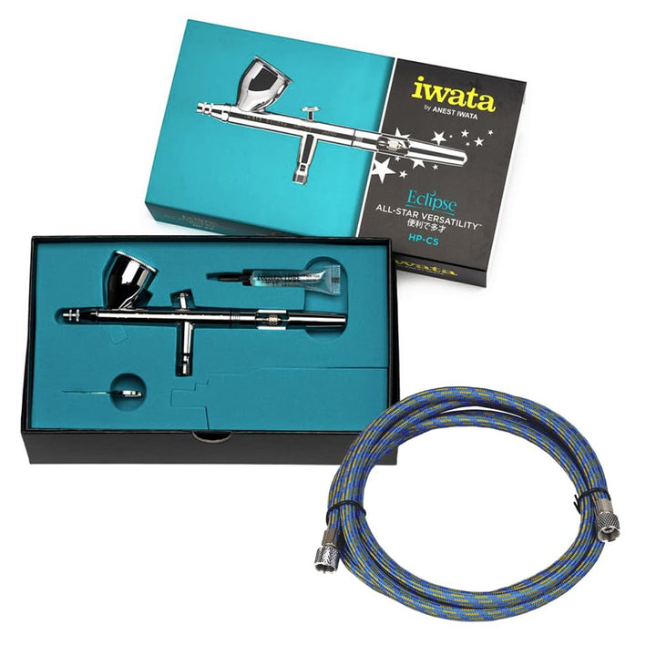 Airbrush Iwata Eclipse HP-CS 0.3 mit Luftschlauch Fengda 3 m Anschluss 1/8-1/8