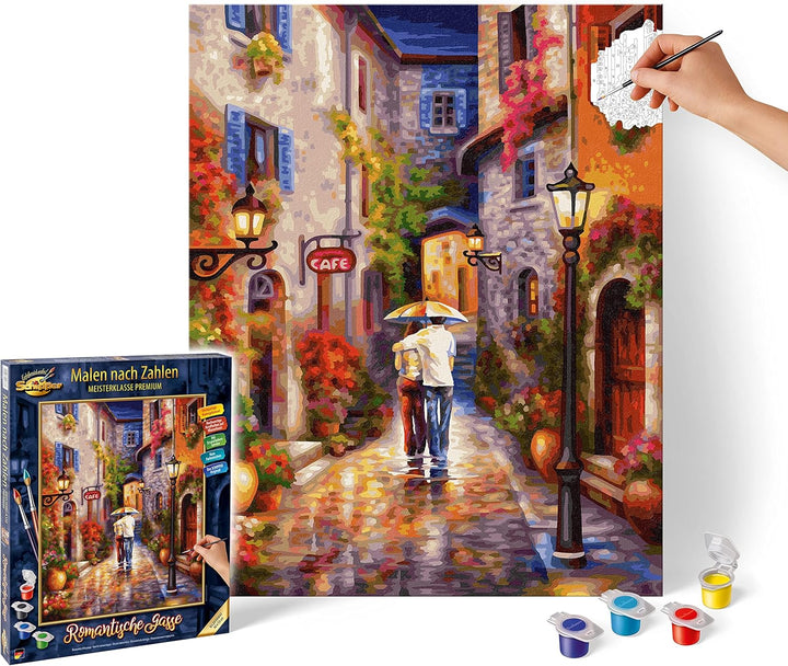 Schipper 609130788 Malen nach Zahlen - Romantische Gasse - Bilder malen für Erwachsene, inklusive Pi