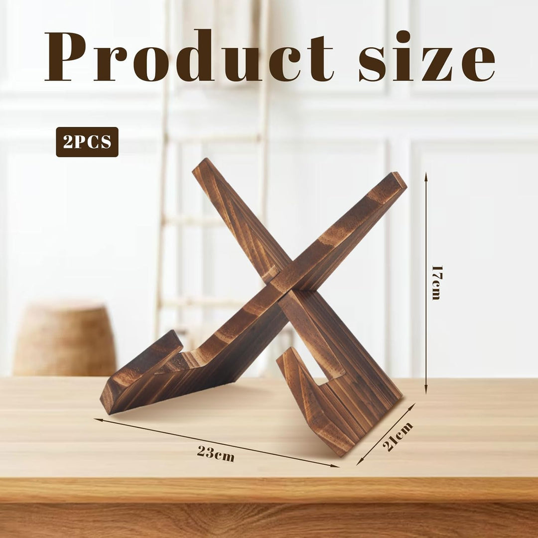 Tellerständer Zur Aufsteller, 2er-Pack 6,5 Zoll Holzplatte Aufsteller Tellerständer, Bilderrahmenhal