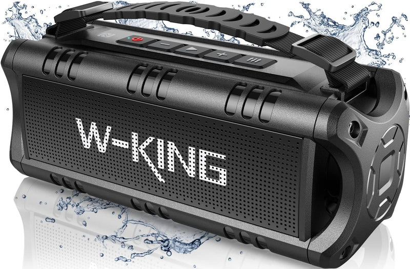 Bluetooth Lautsprecher, W-KING 30W Tragbarer Musikbox, 5000mAh Batterie, 24-Stunden Akkulaufzeit, Wa