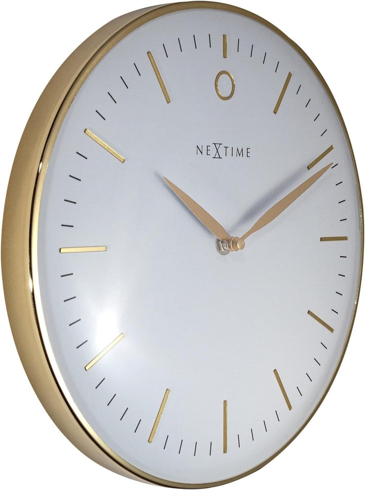 NeXtime Design Wanduhr Silent Weiss 30 cm Glamour Small 3256WI 30cm Weiss, 30cm Weiss