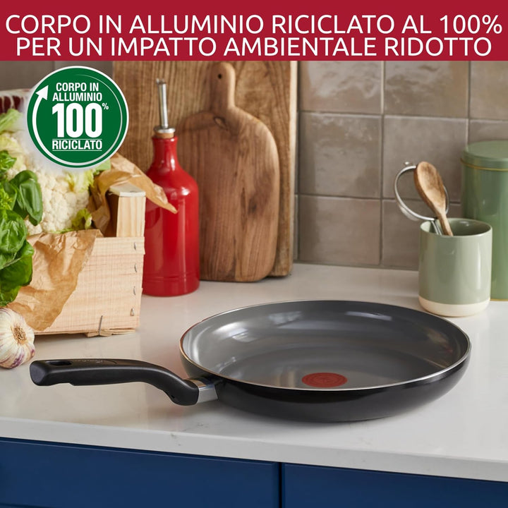 Lagostina Wok Tropfen, 28 cm, Antihaft-Keramikbeschichtung, optimale Gleitfähigkeit, einfache Reinig