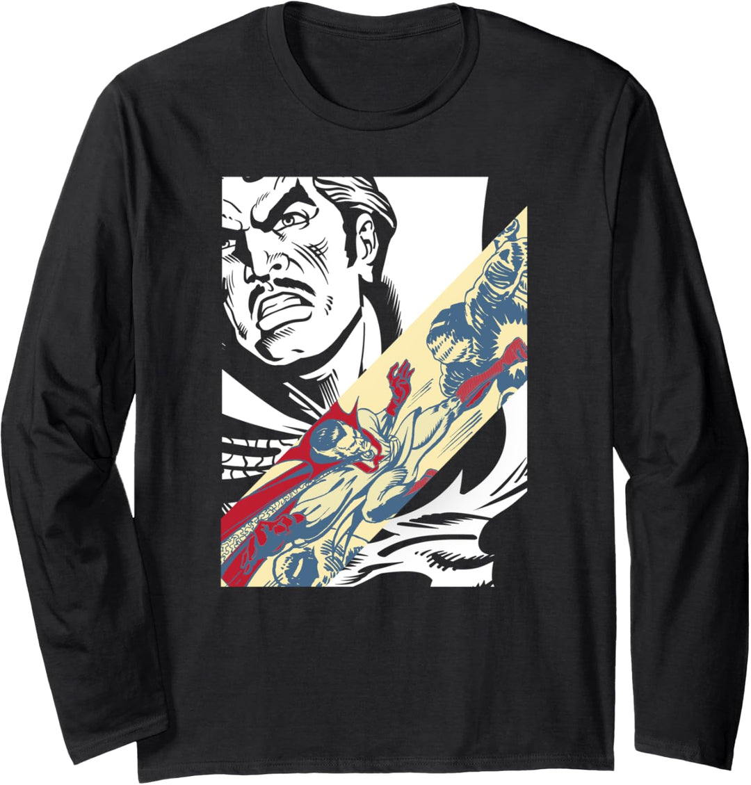Marvel Doctor Strange Fight Scene Strip Langarmshirt