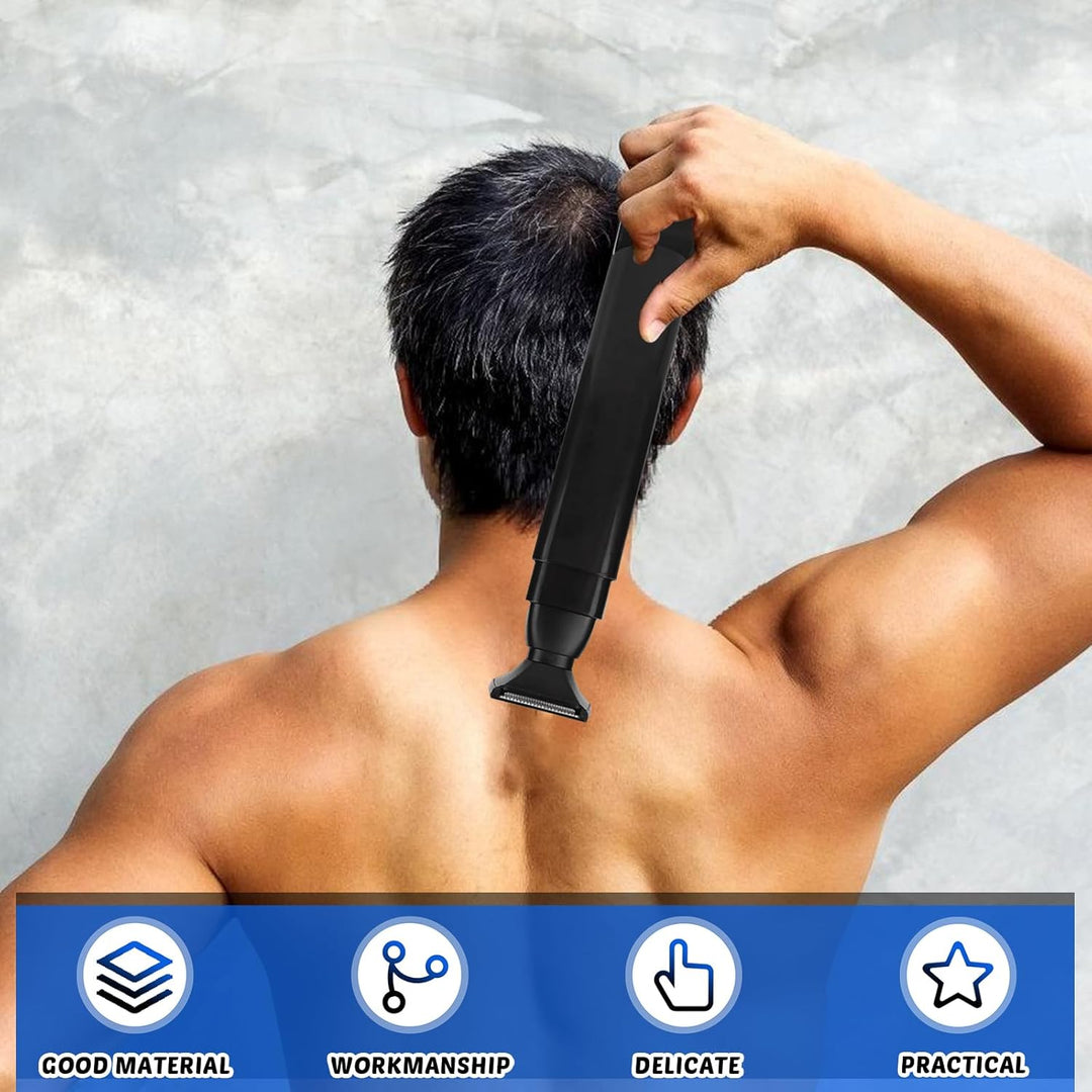 Elektrischer Rückenrasierer Herren, Körpertrimmer für Männer mit Langer Griff für Gesichts-, Arm-, K