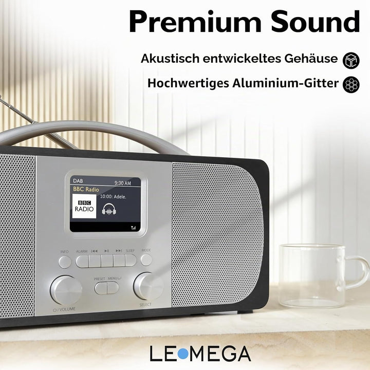 Tragbares DAB Radio | Digitalradios netz- und Batteriebetrieben | DAB Radiowecker | UKW-Radio,Blueto