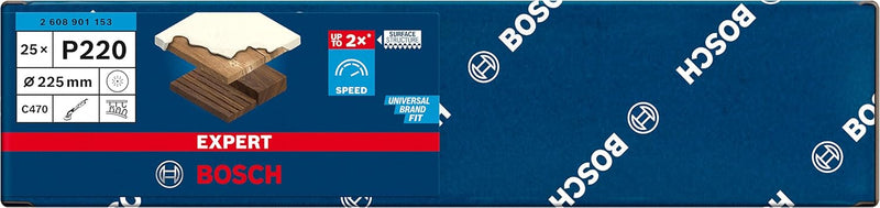 Bosch Accessories Bosch Professional 25x Schleifpapier Expert C470 mit 19 Löchern (für Hartholz, Far