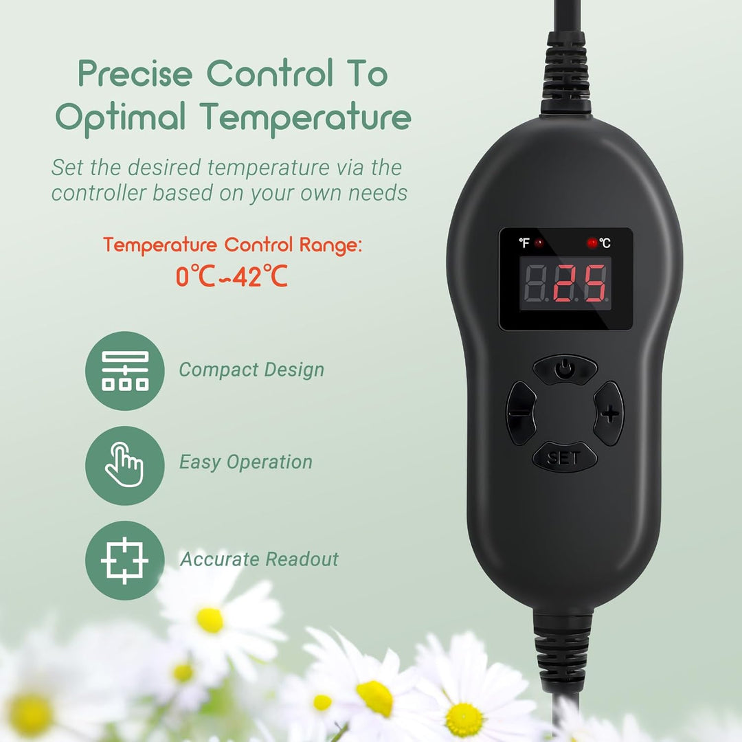 Luxbird Heizmatte mit Thermostat Zimmergewächshaus Wärmematte Reptil Dragon Temperatur Heizkissen Am