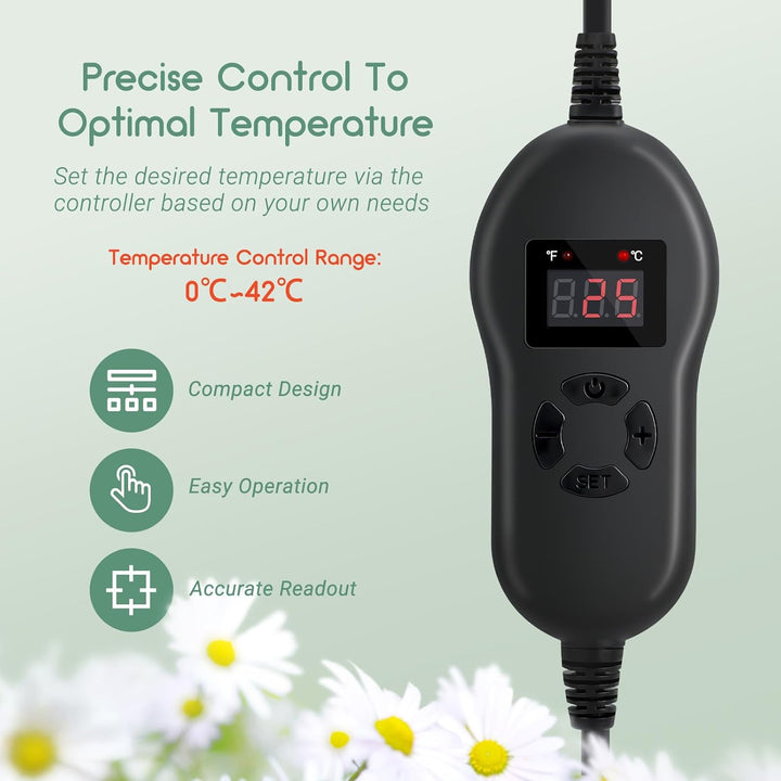 Luxbird Heizmatte mit Thermostat Zimmergewächshaus Wärmematte Reptil Dragon Temperatur Heizkissen Am