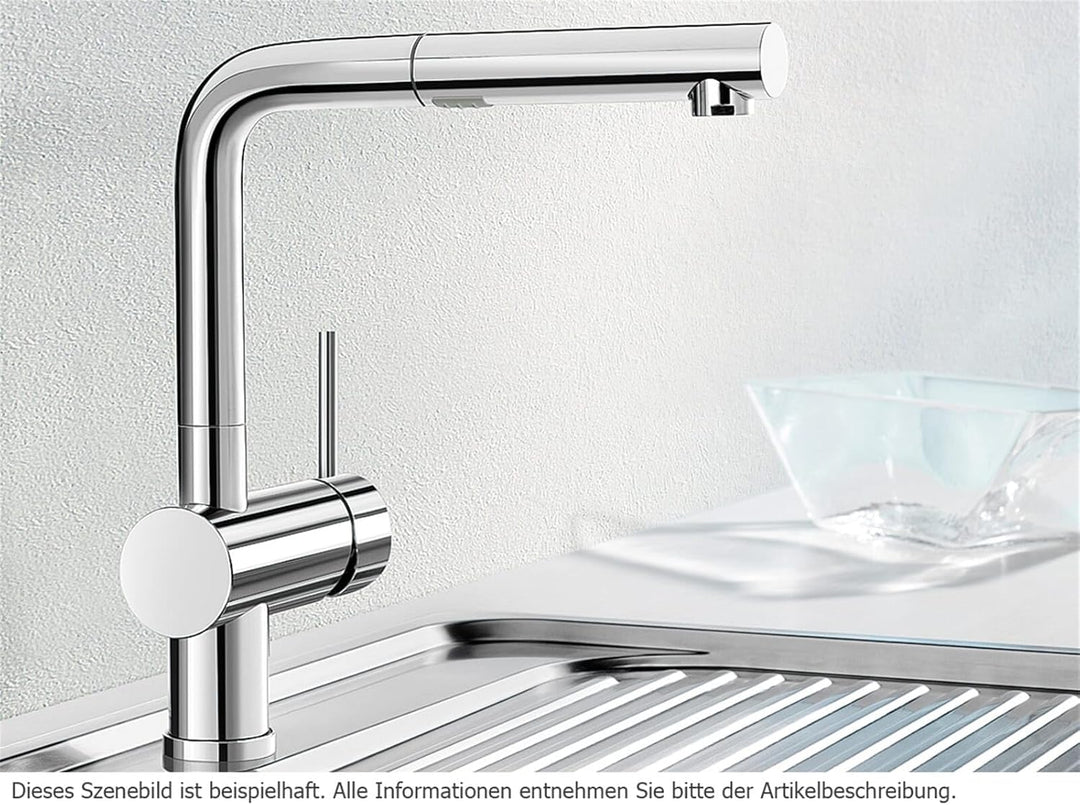 BLANCO 518406 Linus-S Vario Küchenarmatur, Verstellbare Brause, Chrom, Hochdruck Hochdruck Umstellba