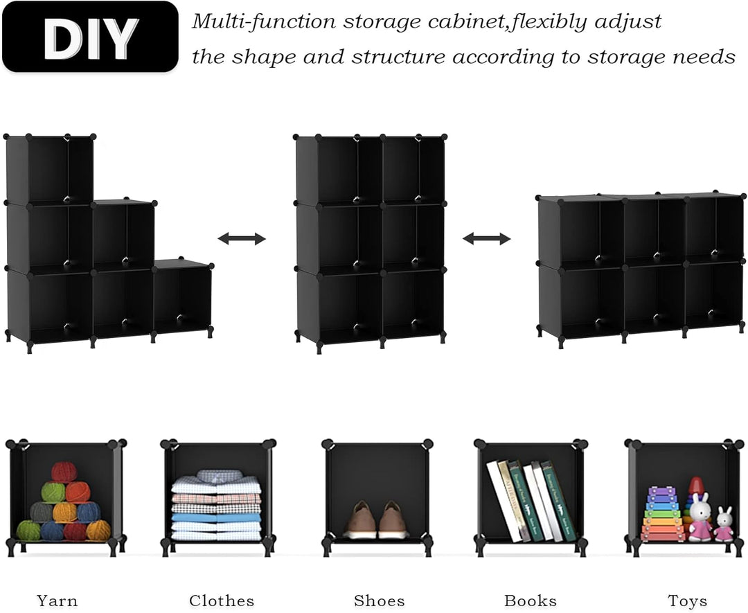 AWTATOS Cube Storage Organizer Closet Shelf Storage Organization Modular 6 Cube DIY Kunststoff quadr