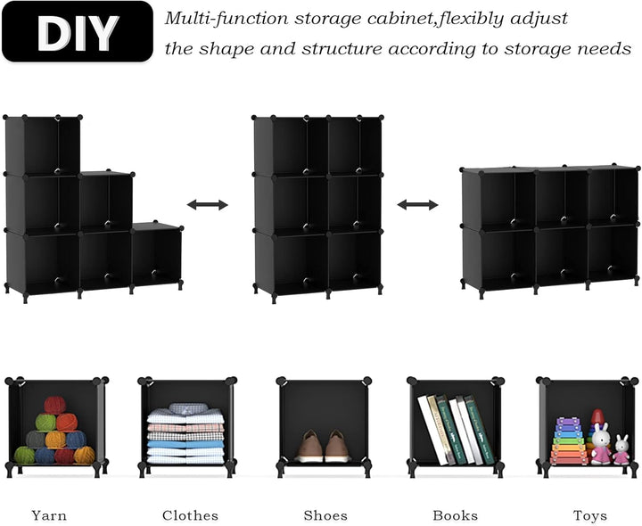 AWTATOS Cube Storage Organizer Closet Shelf Storage Organization Modular 6 Cube DIY Kunststoff quadr